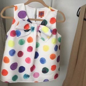 Tory Burch Bow Blouse with Rainbow colors- Sz Med